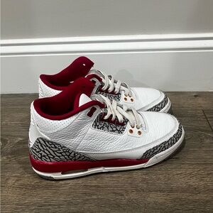 Jordan 3 cardinal red sneakers